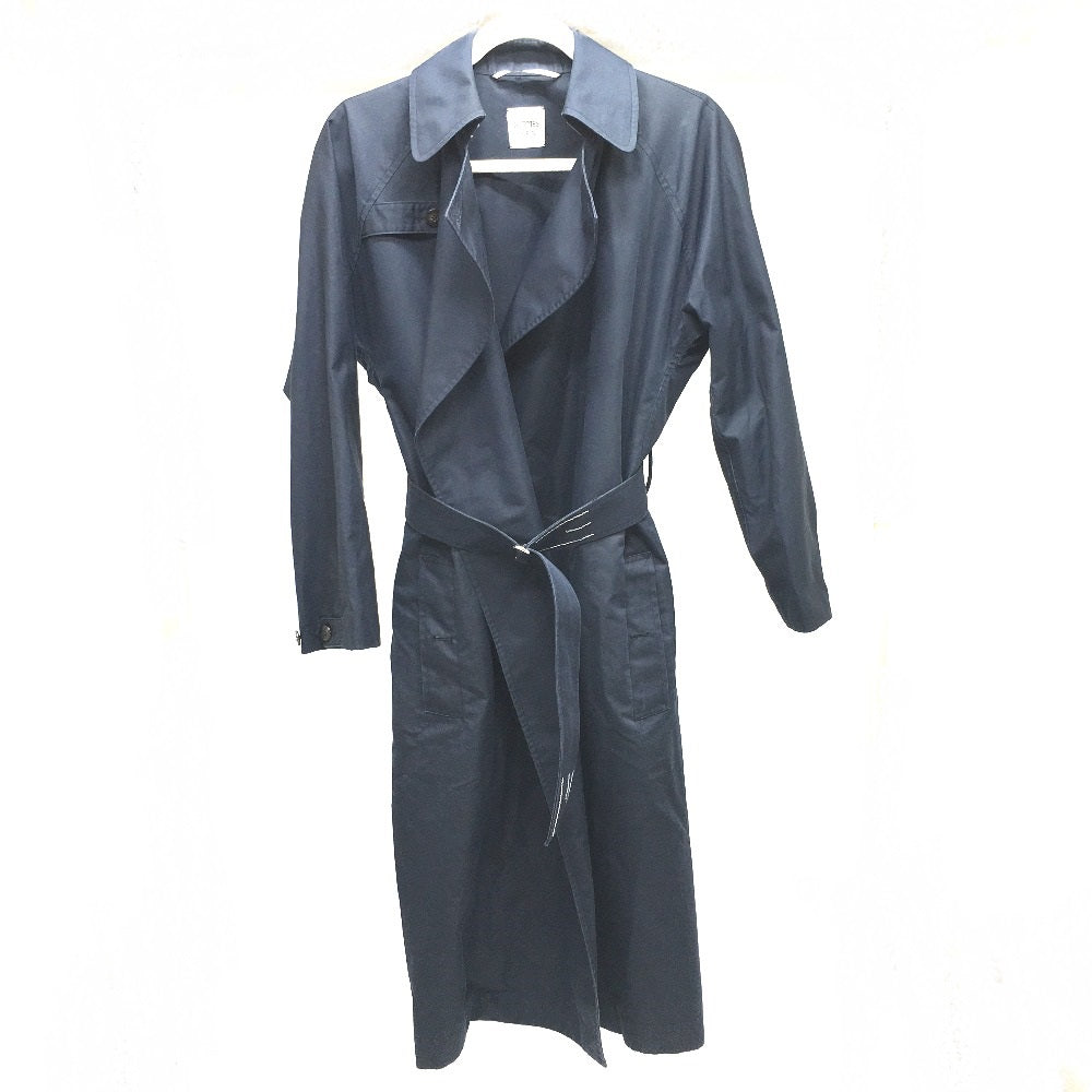 HERMES trench coat cotton Navy With belt Thin spring coat Women 34