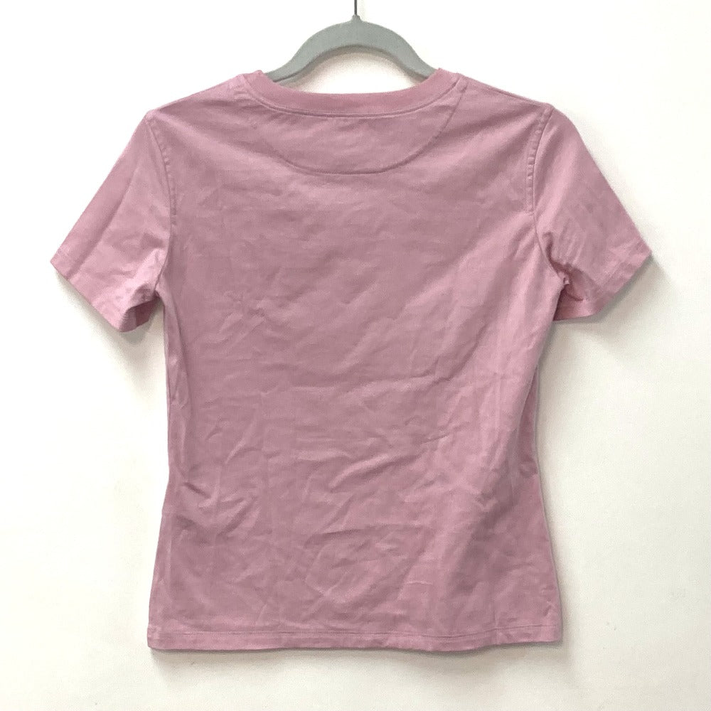 HERMES Short sleeve T-shirt cotton pink 22Stainless Steel cartouche Women 36