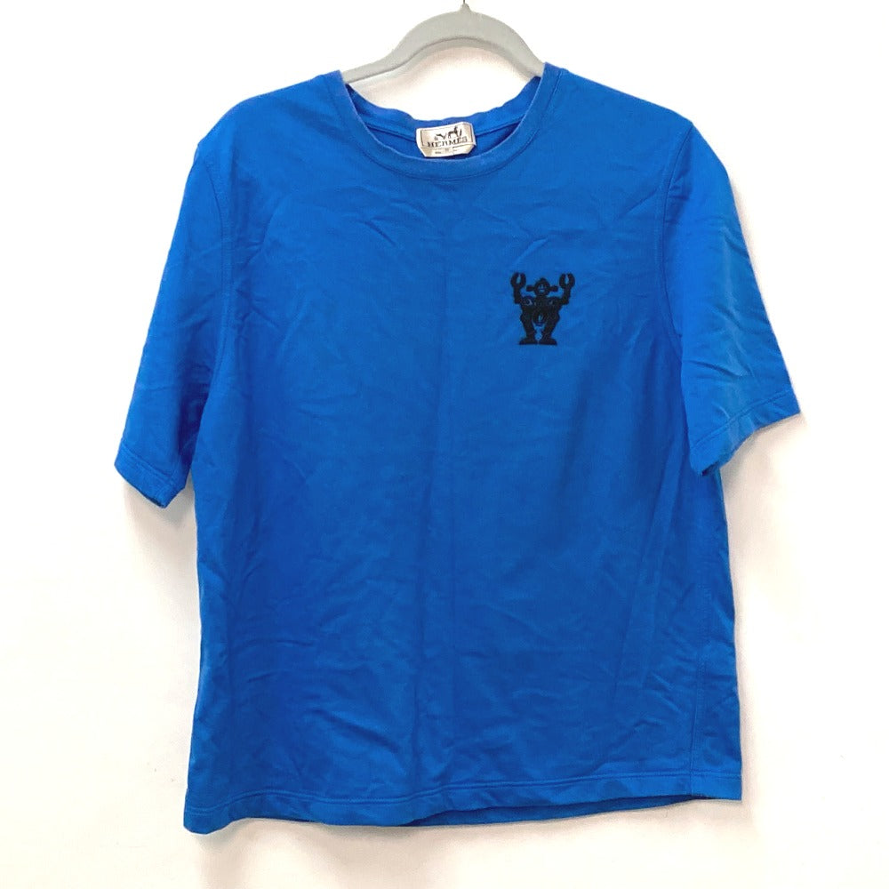 HERMES Short sleeve T-shirt cotton blue Hello Mr. Falier Patch mens M