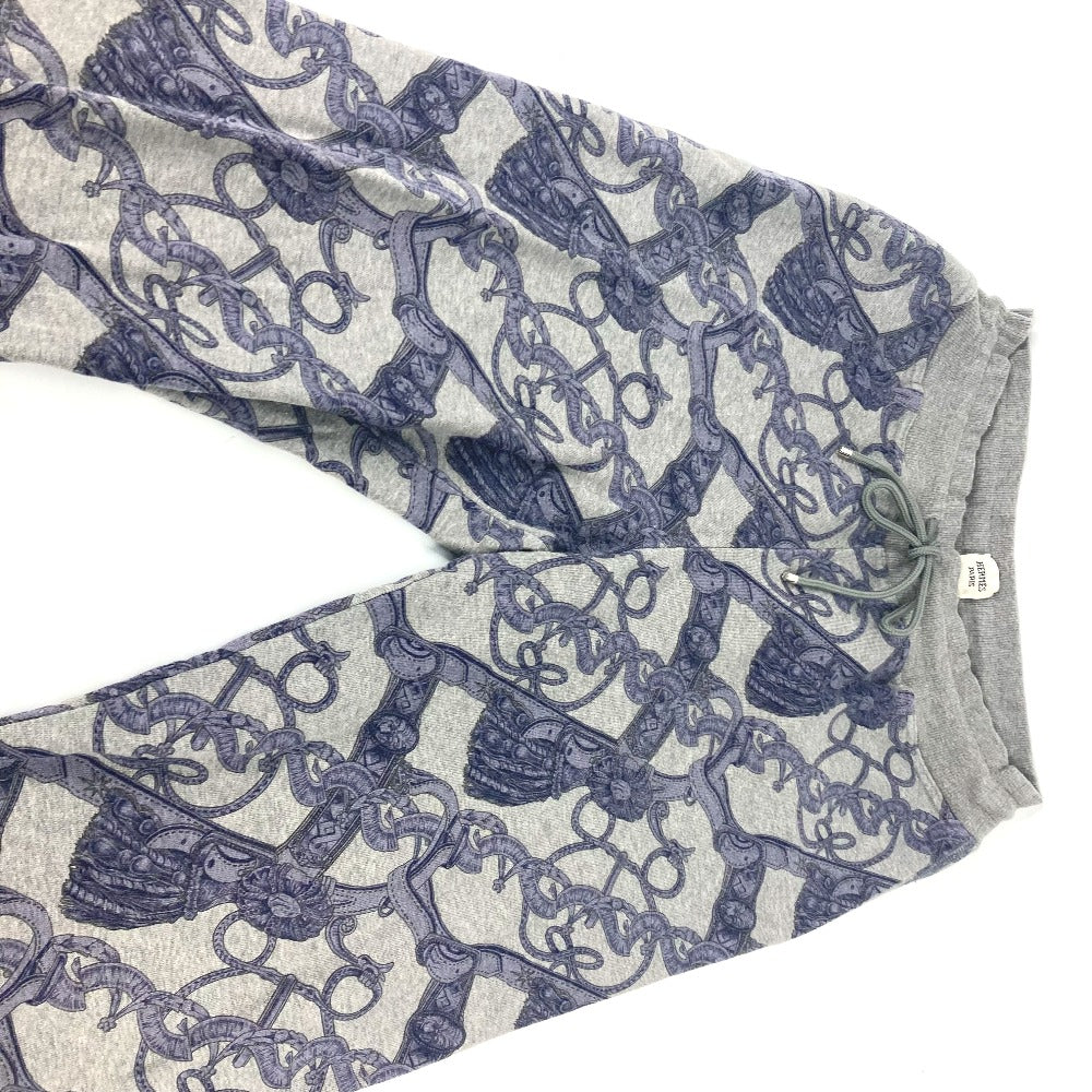 HERMES Pants cotton gray Long pants Overall handle Women 38