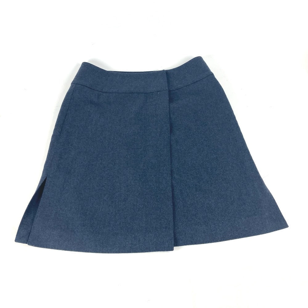 HERMES skirt wool Navy Plain Women 34