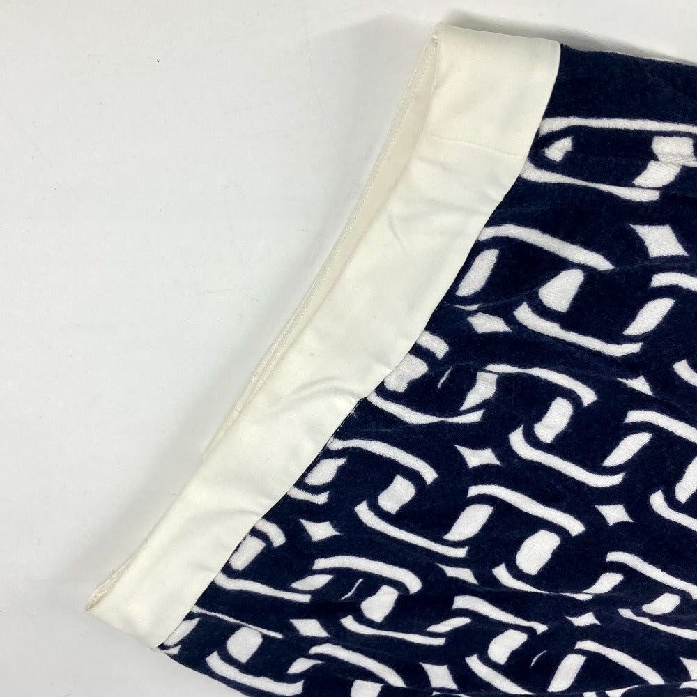 HERMES skirt cotton Navy logo Women 36
