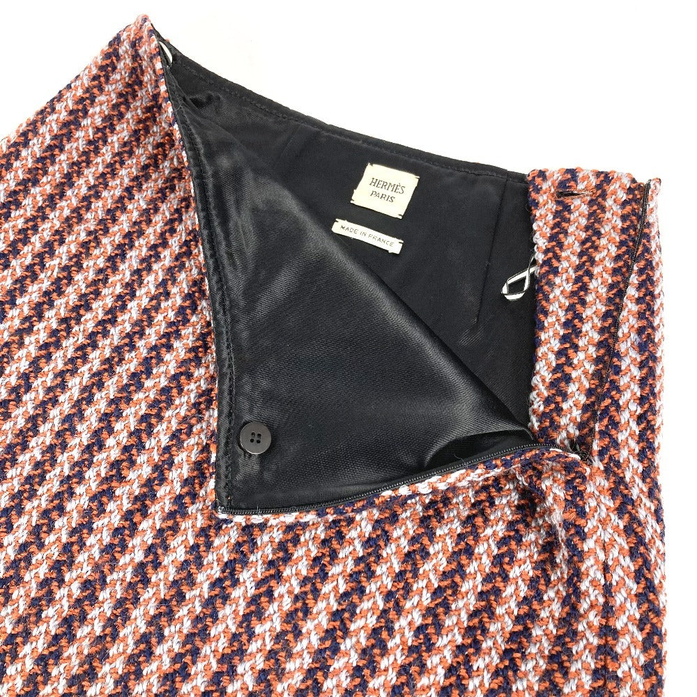 HERMES skirt wool Brown Women 34