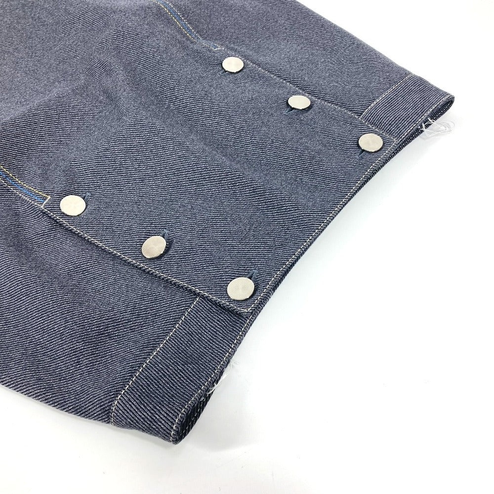 HERMES skirt cotton blue Serie logo Women 34
