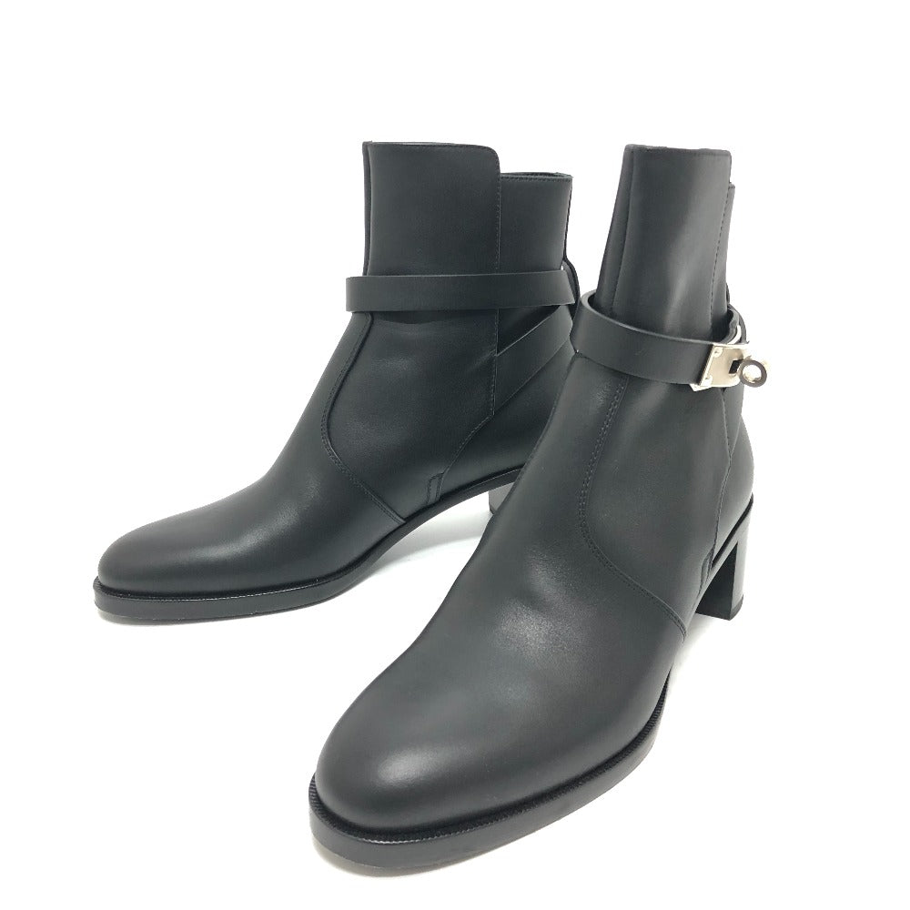 HERMES boots leather black frenchie Neo Kelly 36