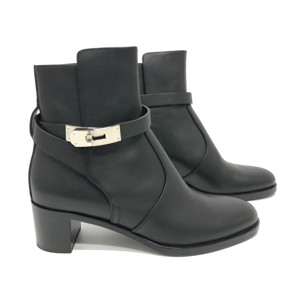 HERMES boots leather black frenchie Neo Kelly 36