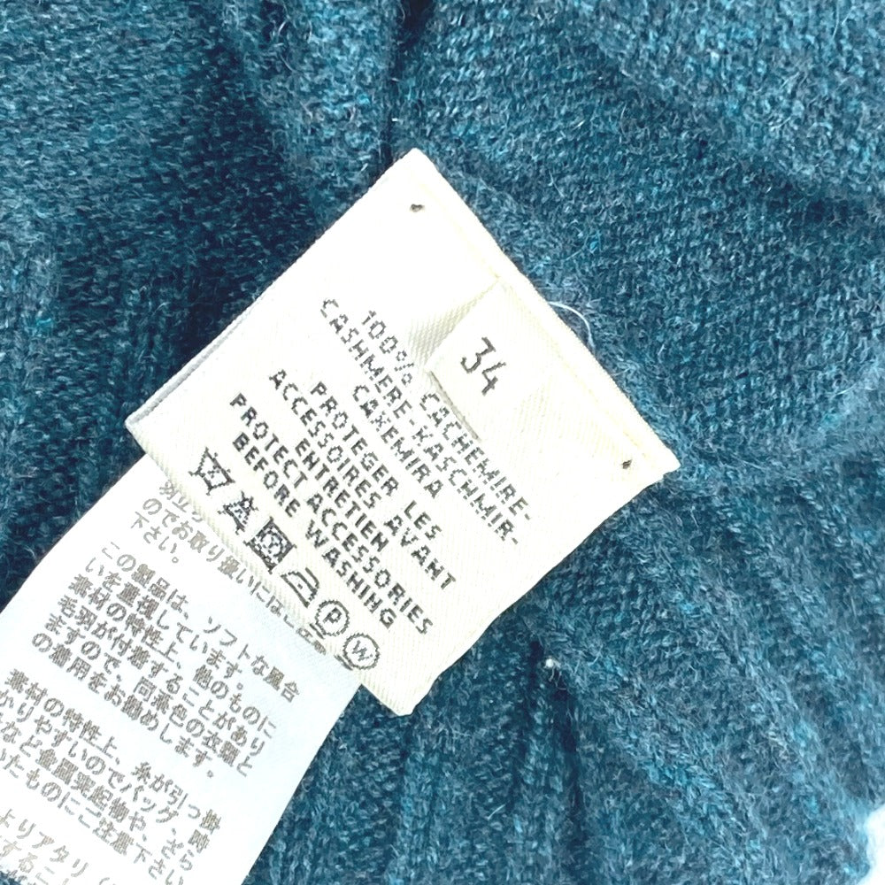 HERMES knit cashmere green Summer knit short sleeve 34
