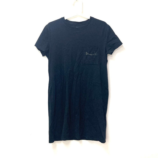 HERMES one piece cotton black Long T-shirt dress 40