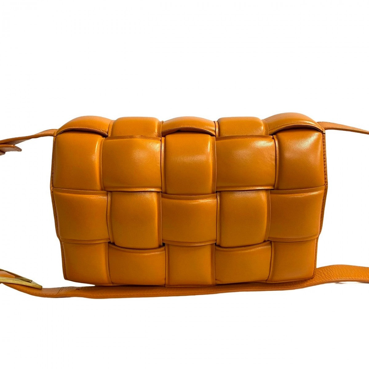 BOTTEGAVENETA Shoulder Bag leather Orange padet cassette Women