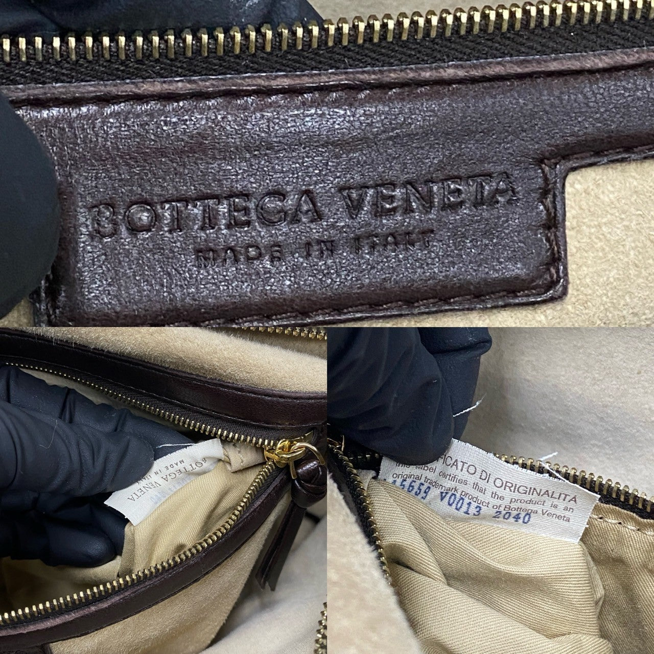 BOTTEGAVENETA Boston Duffel bag leather Brown INTRECCIATO Women