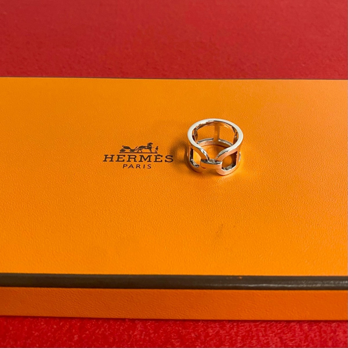 HERMES Ring Silver925 Silver Eva - Chene Dunkle Women 48