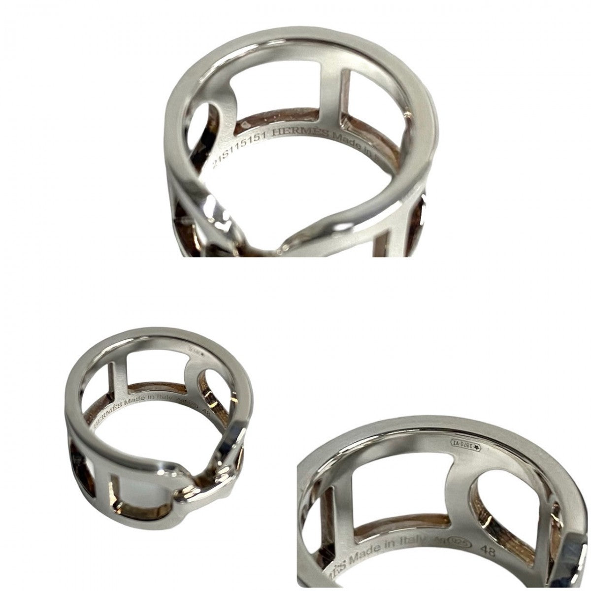 HERMES Ring Silver925 Silver Eva - Chene Dunkle Women 48