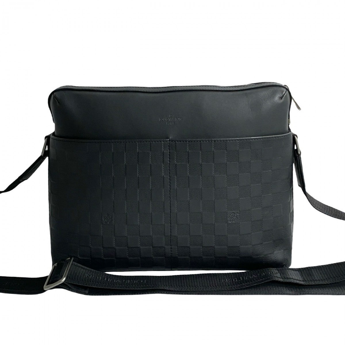 LOUIS VUITTON Shoulder Bag N41201 leather black Damier Anfini Calypso MM mens