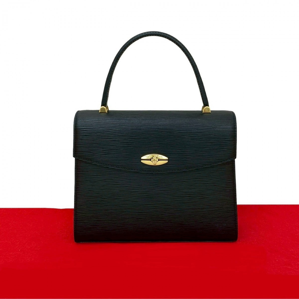 LOUIS VUITTON Handbag M52372 leather black Epi Malesherbes Women