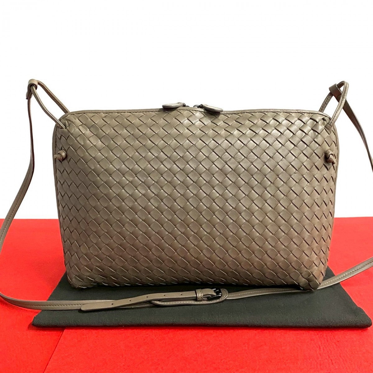 BOTTEGAVENETA Shoulder Bag leather Brown INTRECCIATO mens