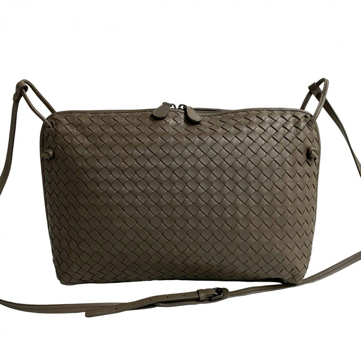 BOTTEGAVENETA Shoulder Bag leather Brown INTRECCIATO mens