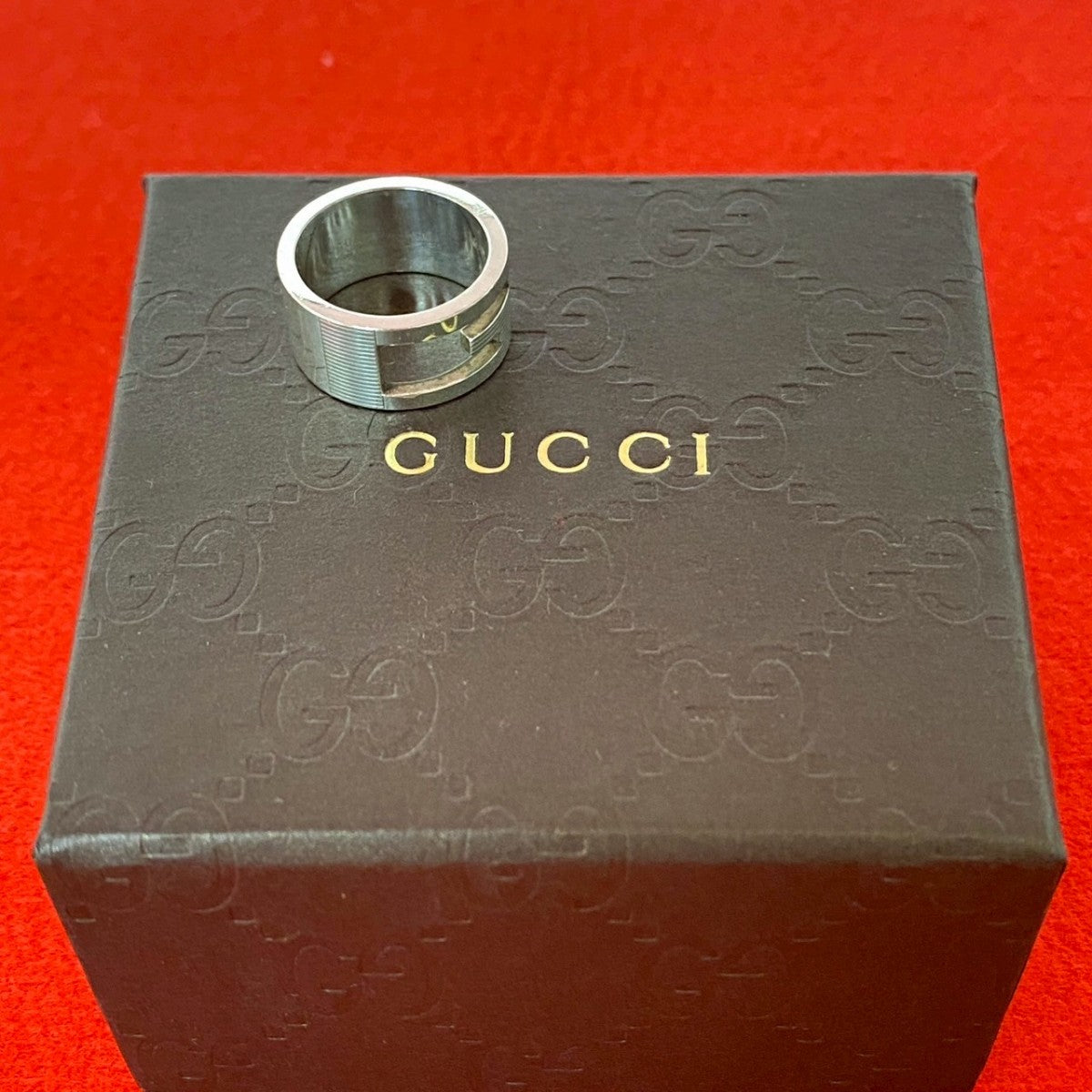 GUCCI Ring Silver925 Silver Square G Ring mens