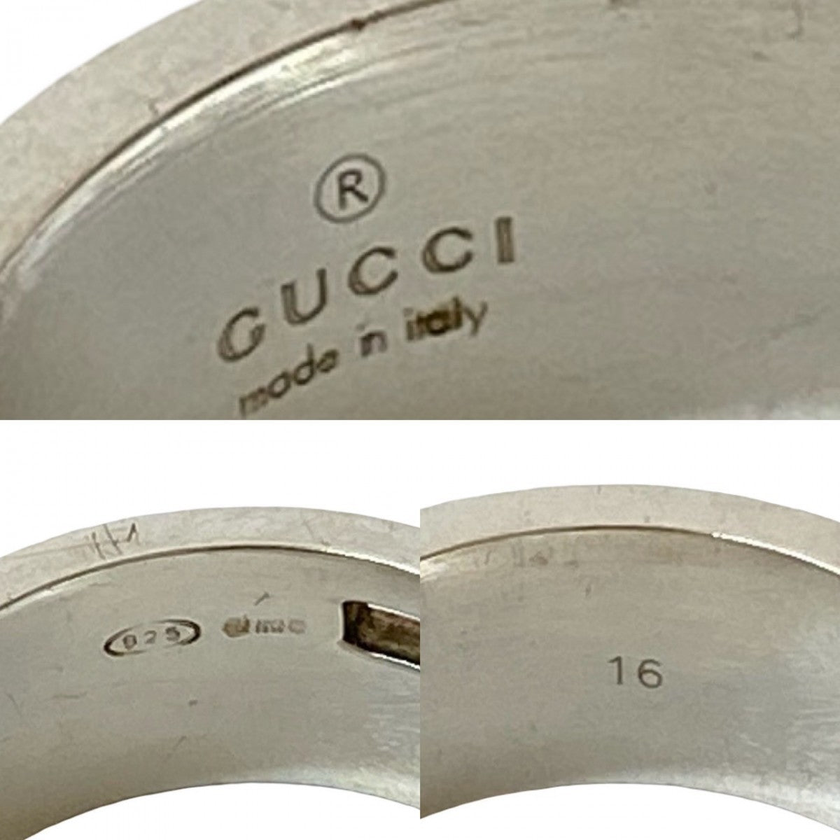 GUCCI Ring Silver925 Silver Square G Ring mens
