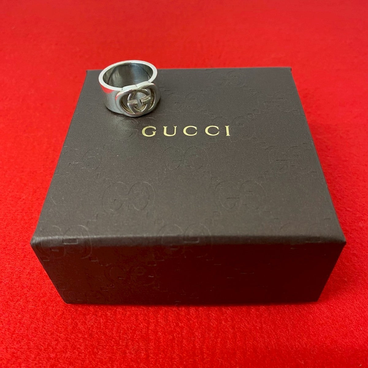 GUCCI Ring AG 925 Silver Double G mens 16