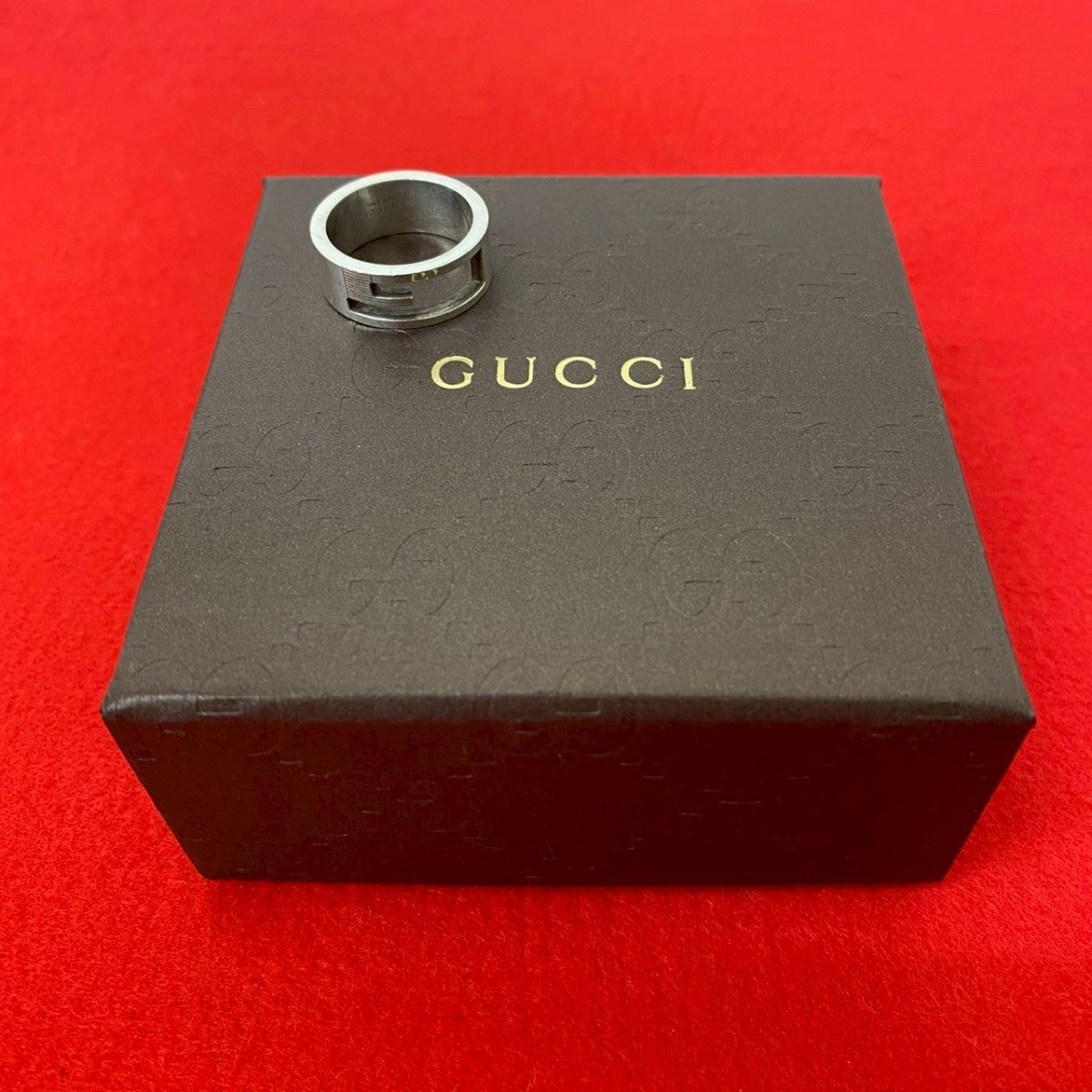 GUCCI Ring Silver925 Silver Square G mens 15
