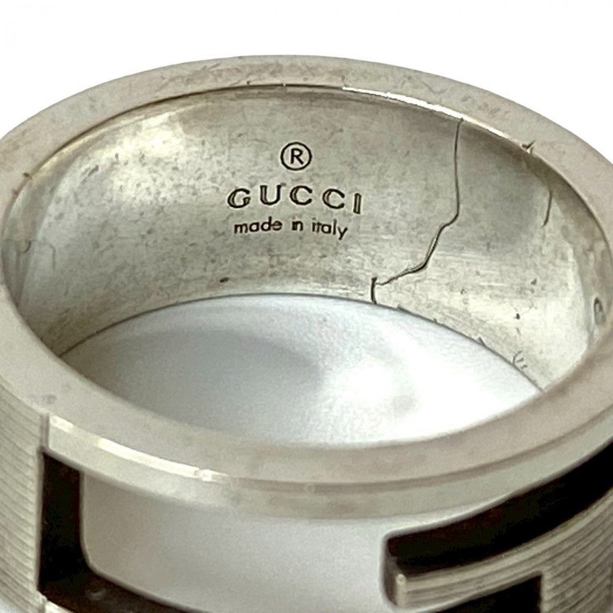 GUCCI Ring Silver925 Silver Square G mens 15