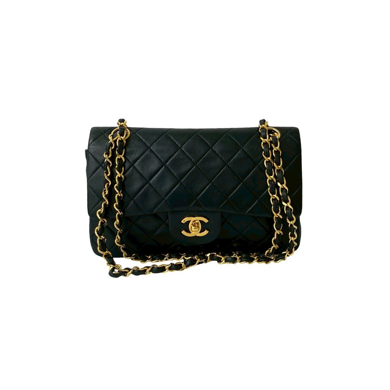 CHANEL Shoulder Bag lambskin black Matrasse