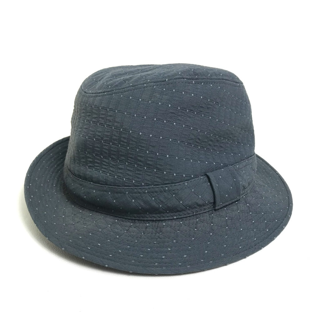 HERMES hat canvas gray quilting Dot Pattern unisex(Unisex) 59