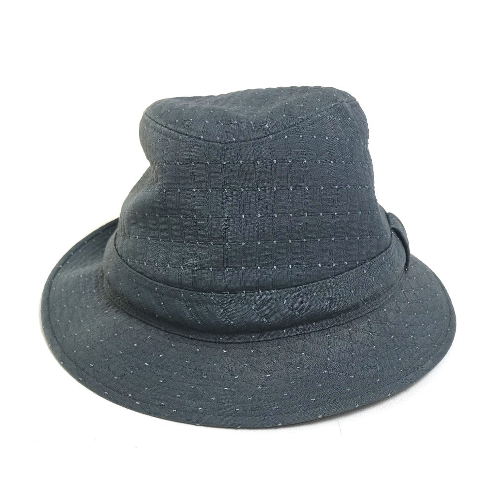 HERMES hat canvas gray quilting Dot Pattern unisex(Unisex) 59