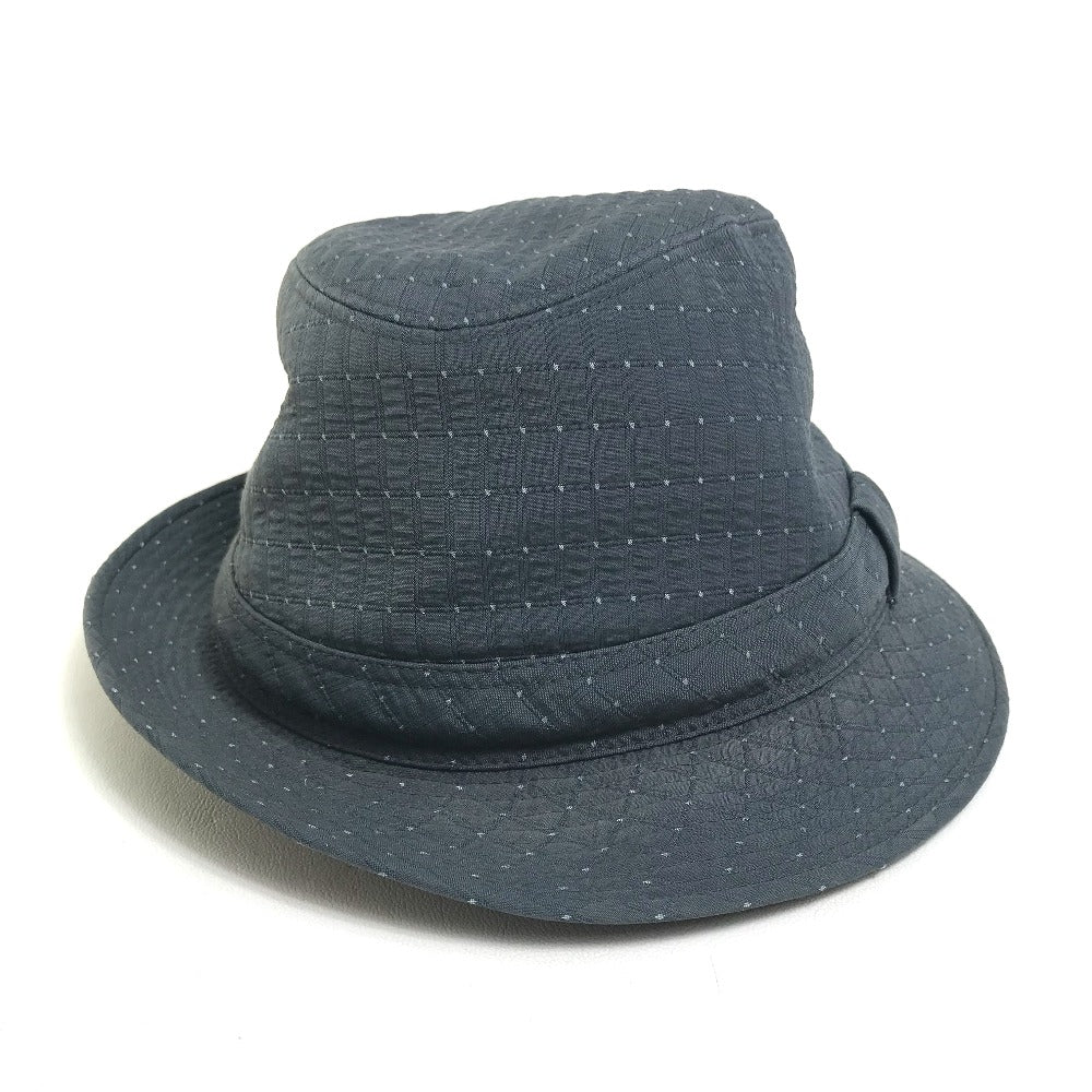 HERMES hat canvas gray quilting Dot Pattern unisex(Unisex) 59