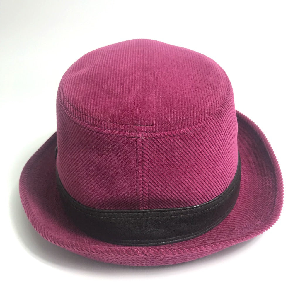 HERMES hat Cotton, Leather Pink purple Fashion Accessories unisex(Unisex) 56
