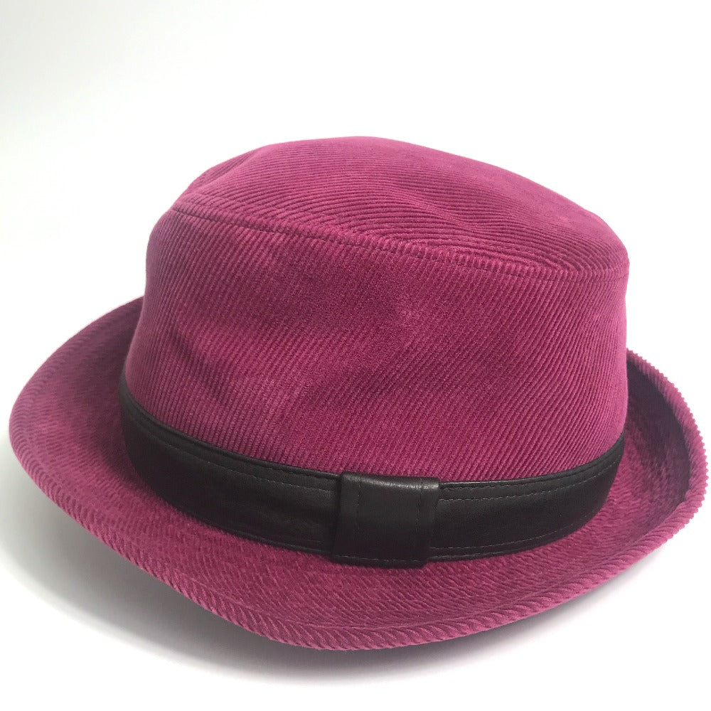 HERMES hat Cotton, Leather Pink purple Fashion Accessories unisex(Unisex) 56