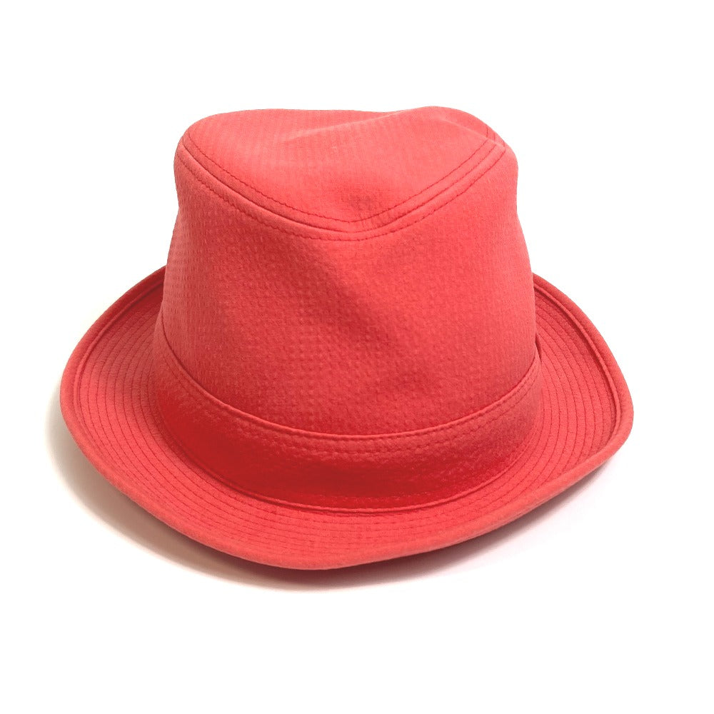 HERMES hat cotton Red Panama unisex(Unisex) 57