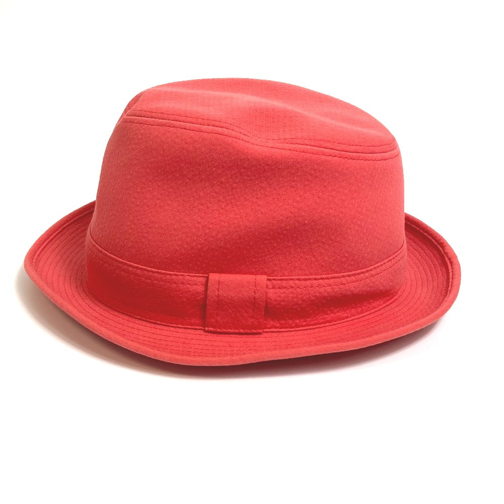 HERMES hat cotton Red Panama unisex(Unisex) 57