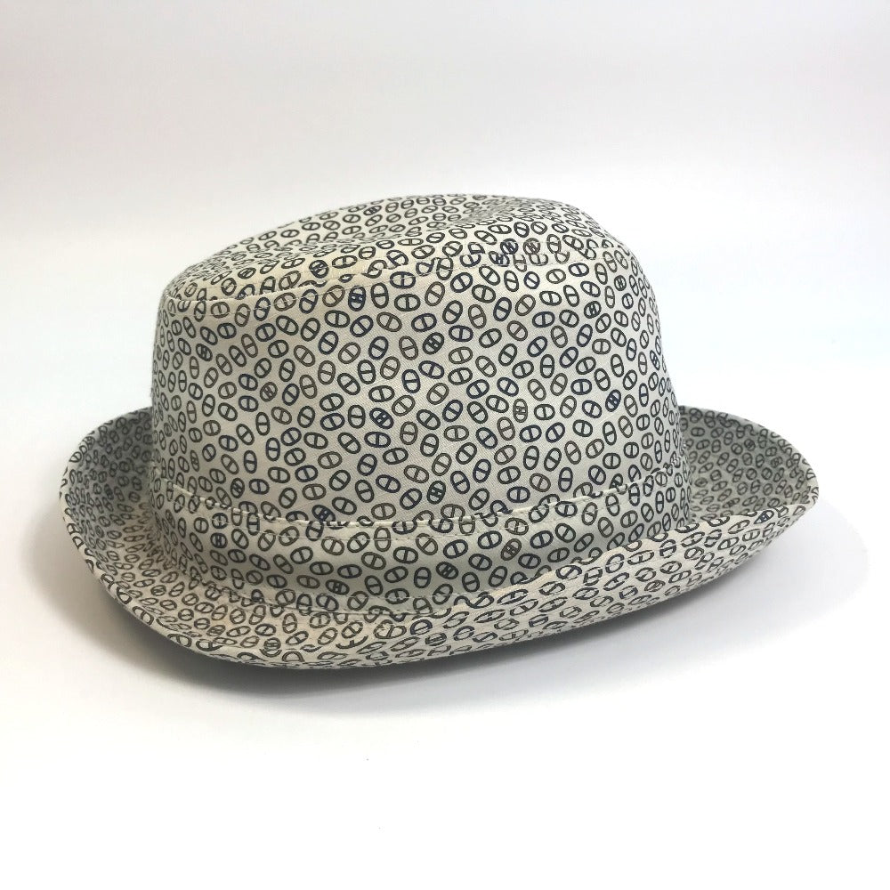 HERMES hat cotton white Hat Chene Dunkle unisex(Unisex) 57