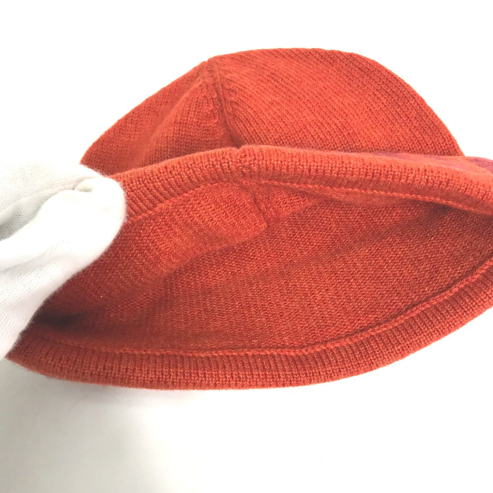 HERMES Knit hat Cashmere, Nylon, Polyester Orange Beanie knit cap Beanie unisex(Unisex)