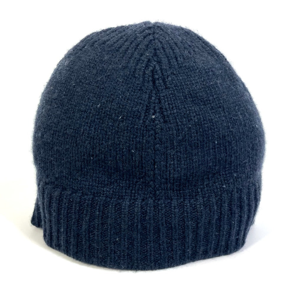 HERMES Knit hat cashmere black Beanie Beanie mens L