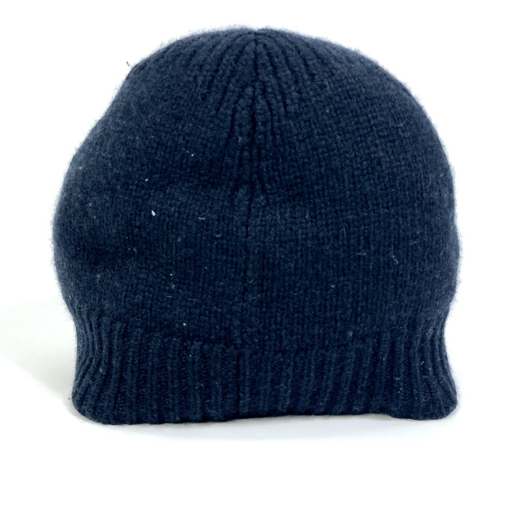 HERMES Knit hat cashmere black Beanie Beanie mens L