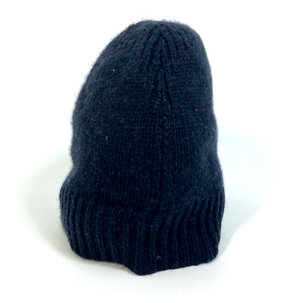 HERMES Knit hat cashmere black Beanie Beanie mens L