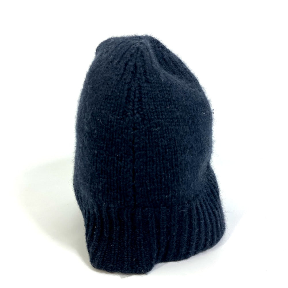 HERMES Knit hat cashmere black Beanie Beanie mens L