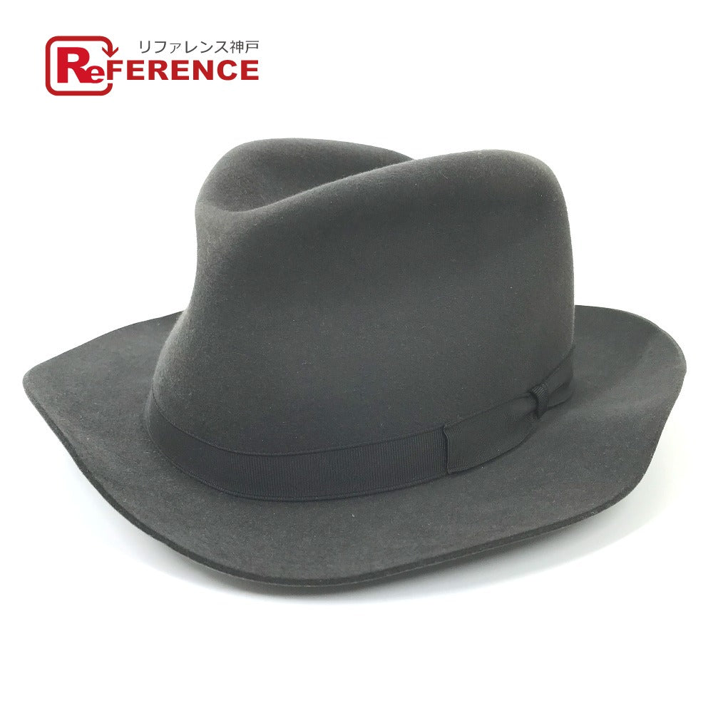HERMES hat , Beaver Gray type Hat hat hat mens 56