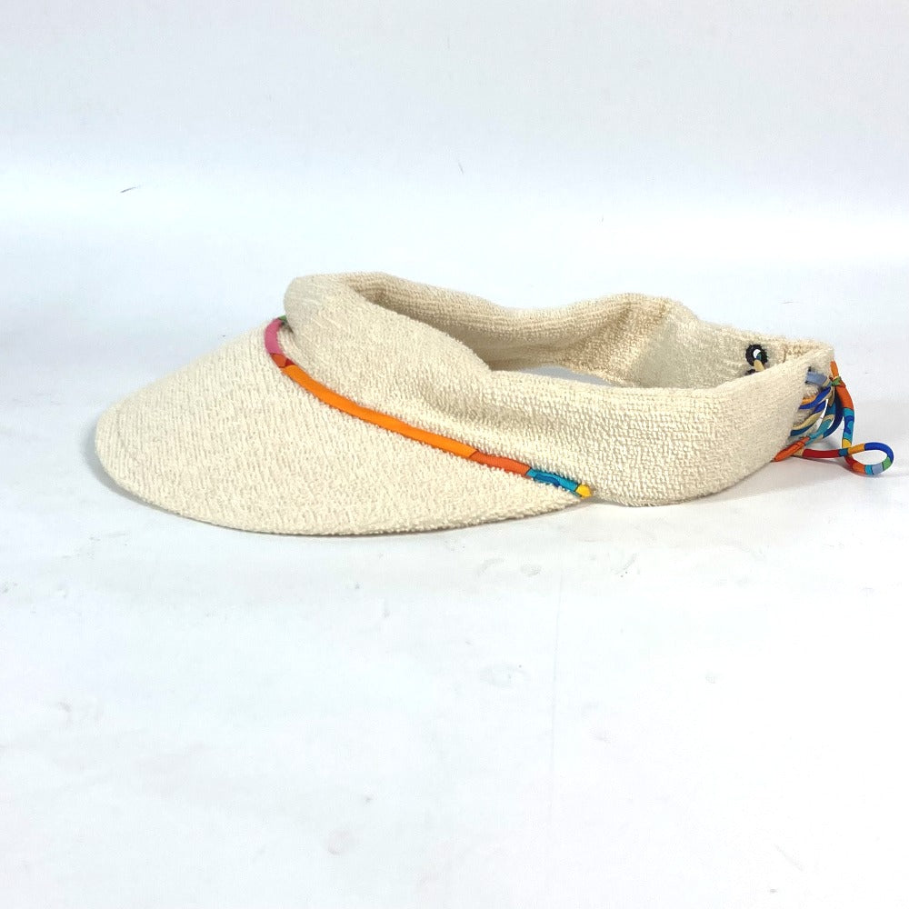 HERMES Sun visor cotton Ivorytype pile Women 56