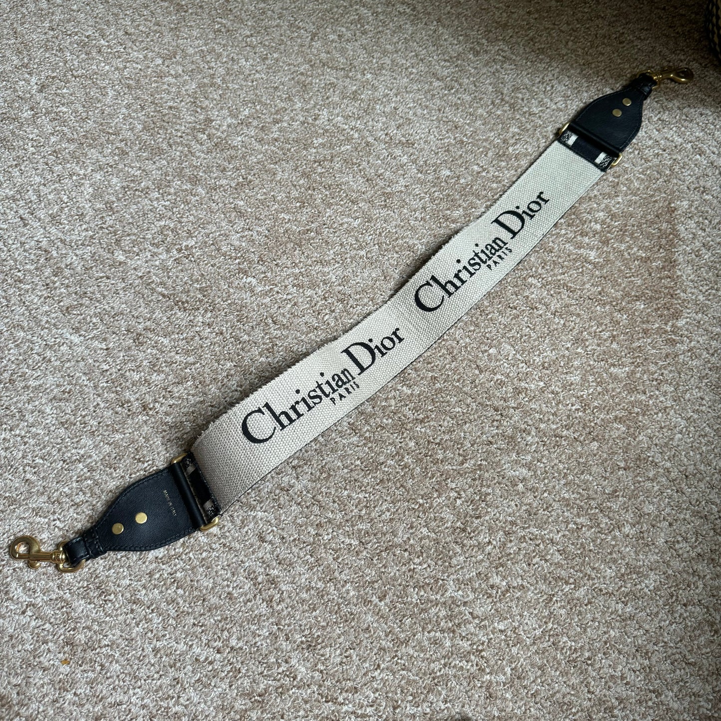 Dior Saddle Strap black canvas with Dior Logo