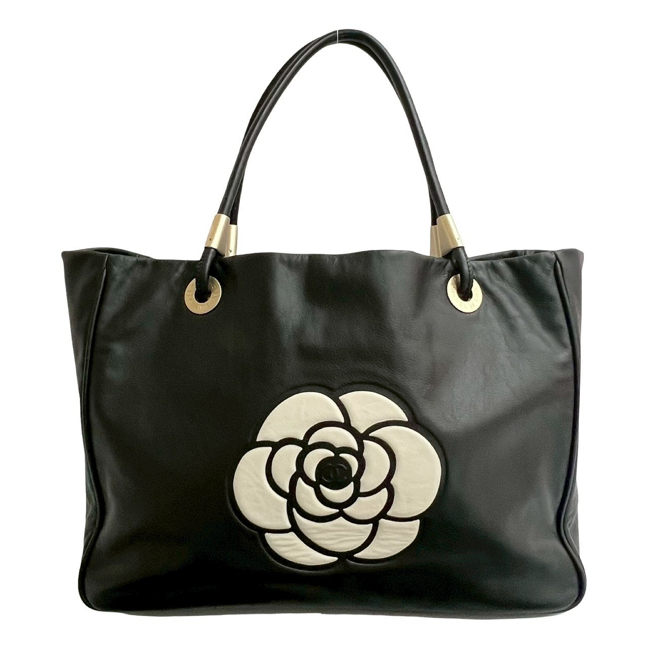 CHANEL Tote Bag leather black