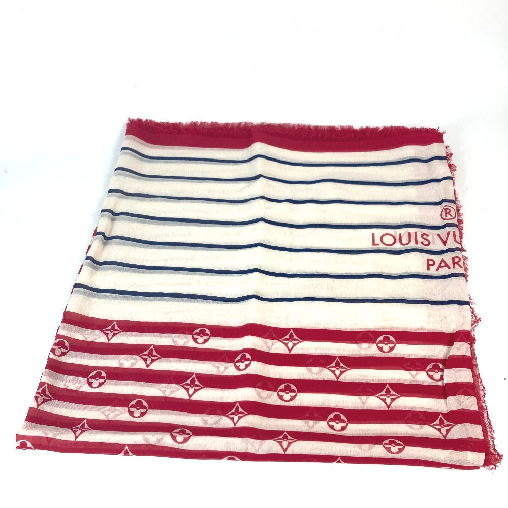 LOUIS VUITTON Stall M76193 cotton White x red LV Escal Etoile Pareo Summer Stripe Women