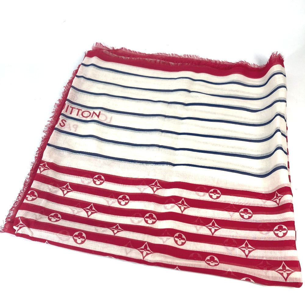 LOUIS VUITTON Stall M76193 cotton White x red LV Escal Etoile Pareo Summer Stripe Women