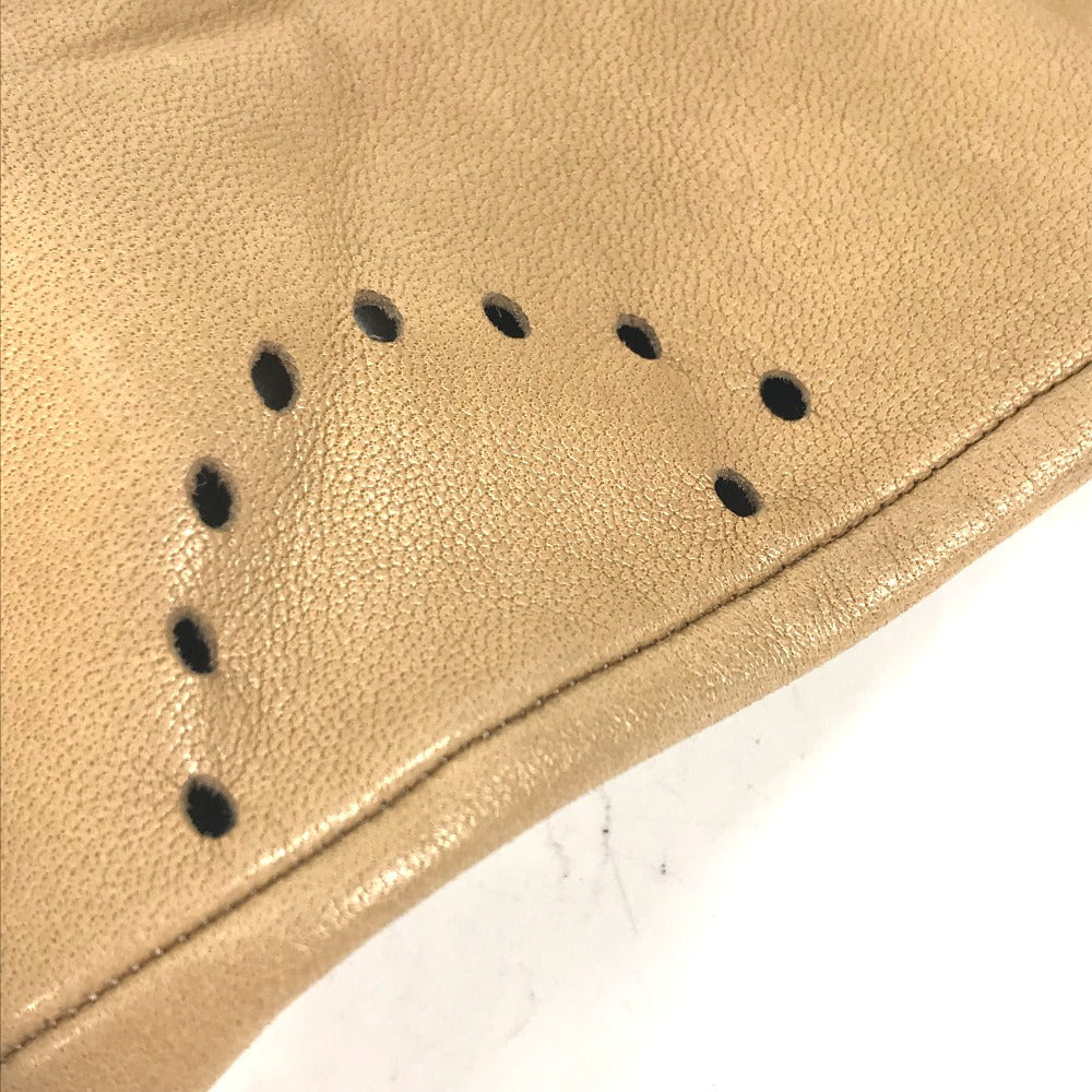 HERMES gloves leather beige Punching logo Women 7