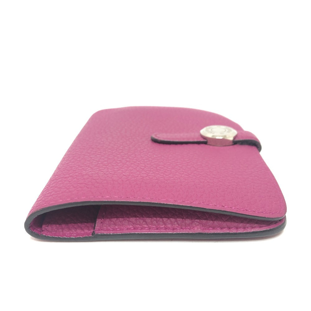 HERMES Folded wallet Taurillon Clemence purple Dogon compact