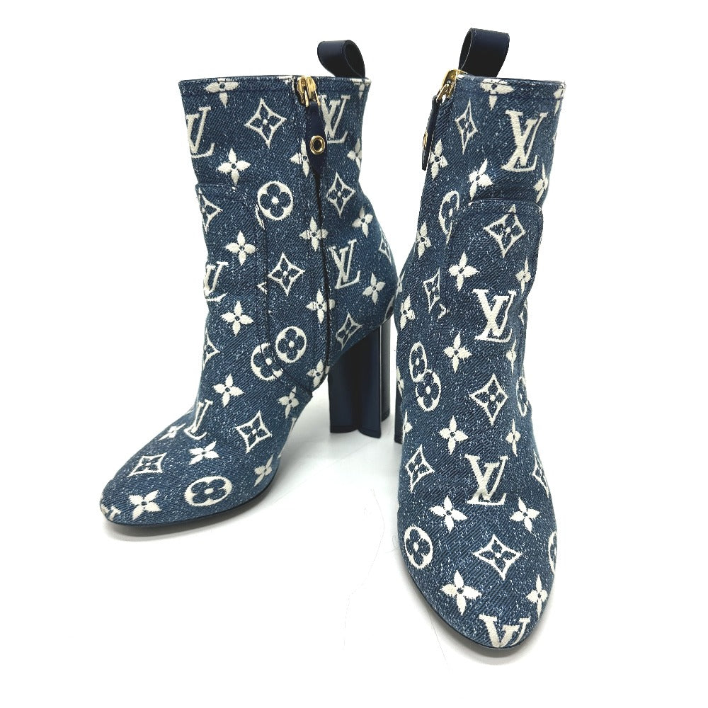 LOUIS VUITTON boots NL1201 denim blue Silhouette line Women 36