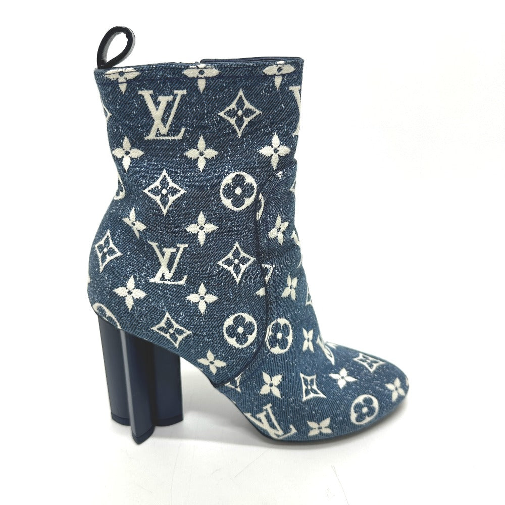 LOUIS VUITTON boots NL1201 denim blue Silhouette line Women 36