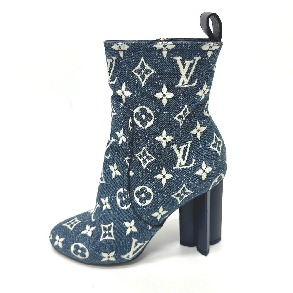 LOUIS VUITTON boots NL1201 denim blue Silhouette line Women 36